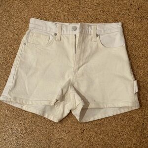 BLDWN Two Tone White and Cream Denim Shorts